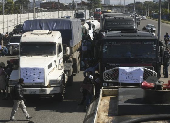 Transportistas de carga internacional y comerciantes / Foto: AFP